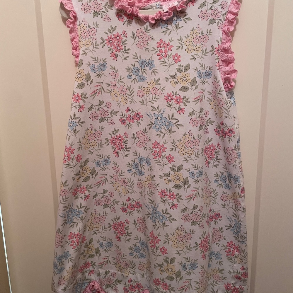 Floral Kids Dress with Pink Accents